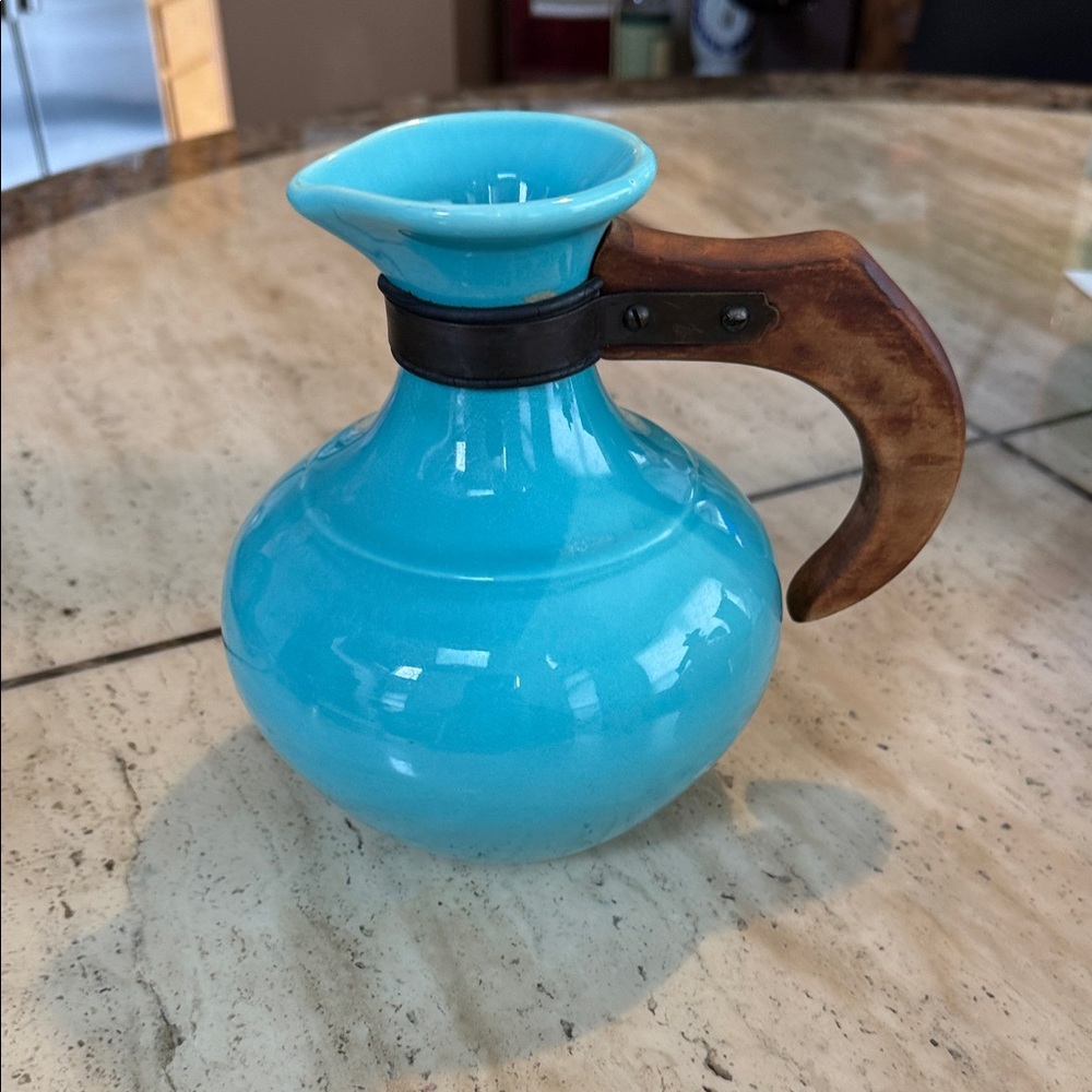 Bauer Aqua Ceramic Jug with Wooden Handle